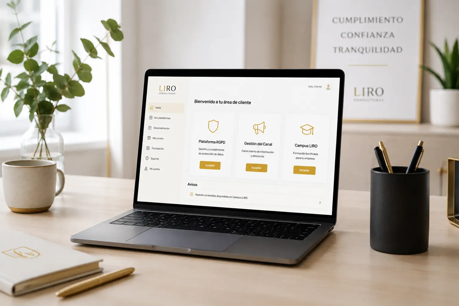 Acceso a las plataformas digitales de LIRO Consultoras